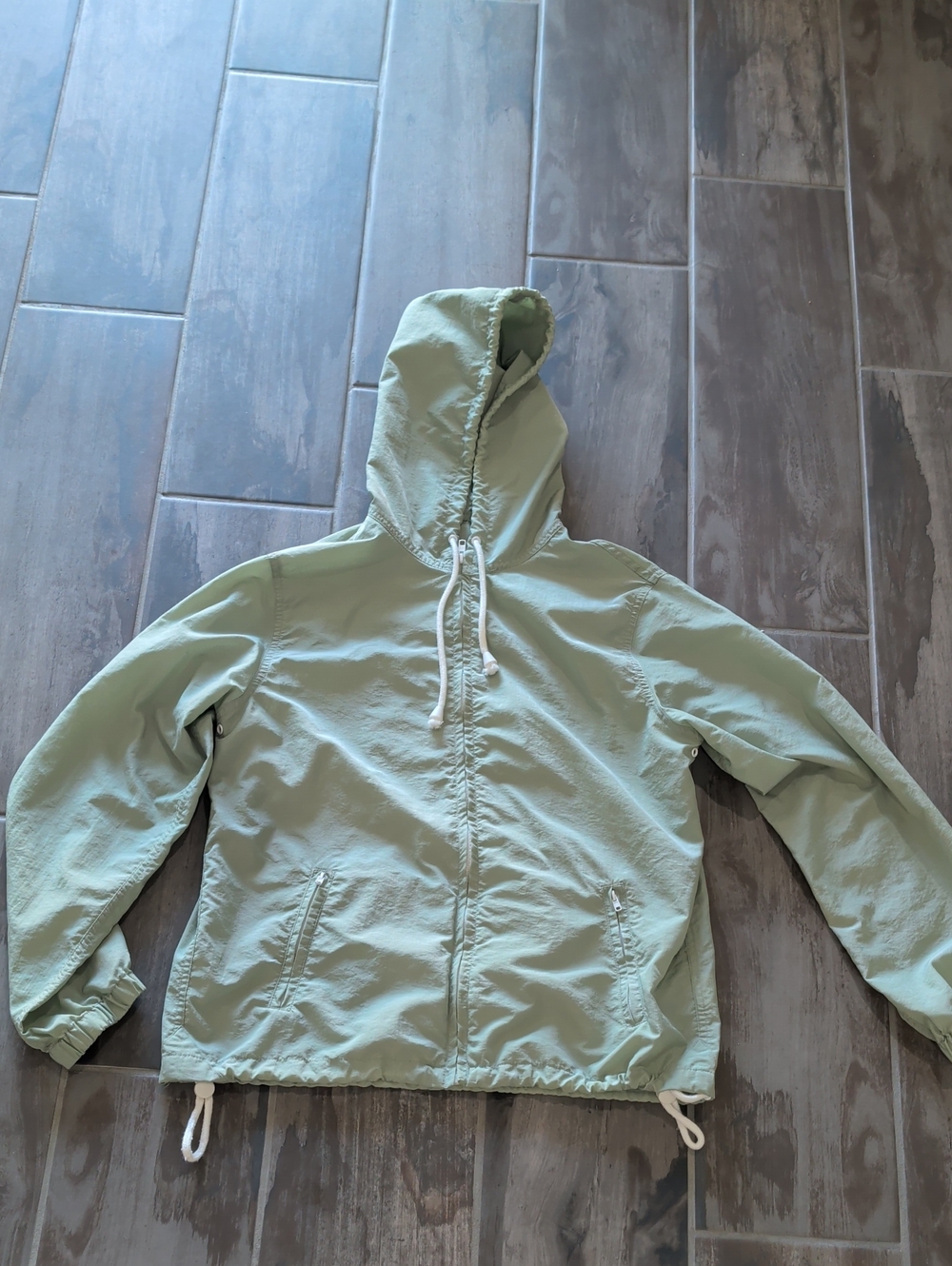 Women's Light Mint Hooded Windbreaker Jacket